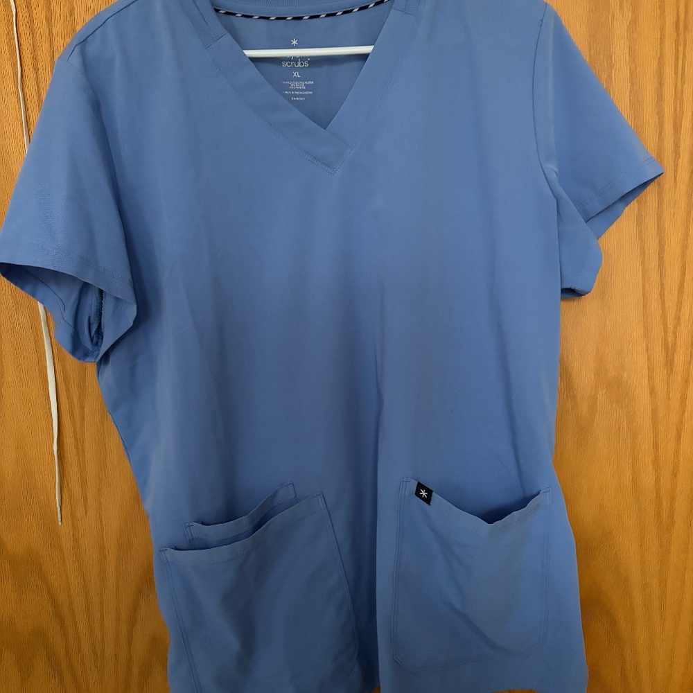 Light Blue Scrub Top